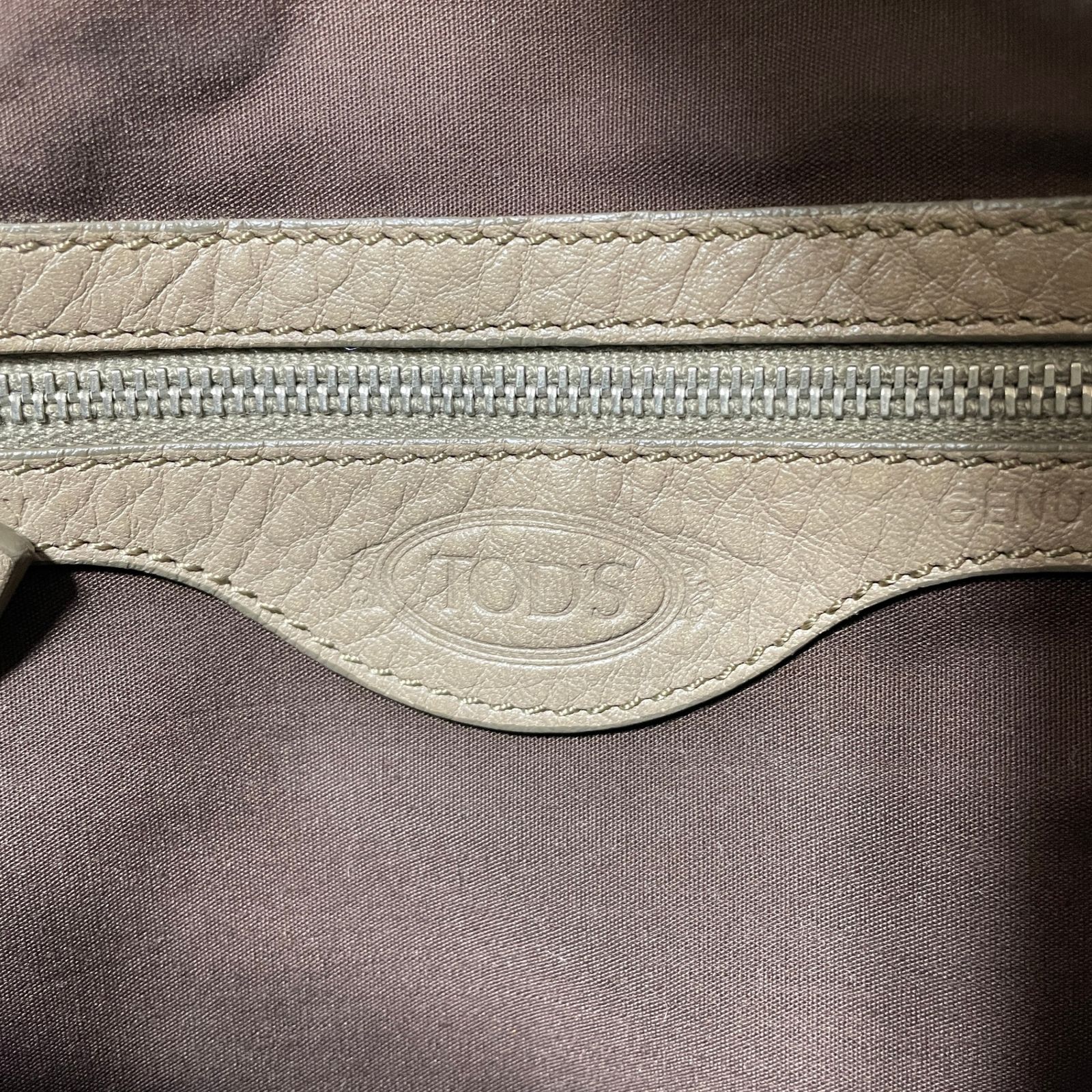 2606-51｜トッズ ハンドバッグ レザー グレージュ - メルカリ