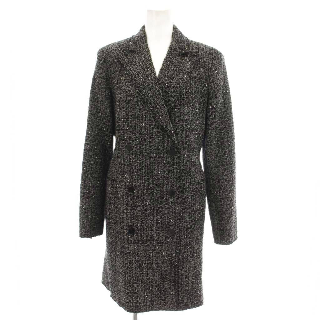 セオリー Theory 22AW NOELLE TWEED DB BLAZER DR ツイード ダブルコート コート 4 黒 ブラック 01-2405200-054-704 /☆G27