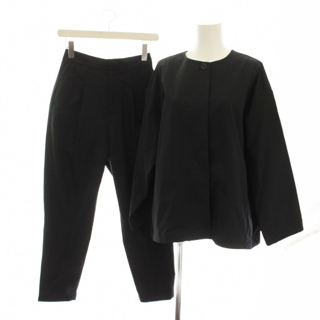 ジャーナルスタンダード レリューム JOURNAL STANDARD relume SPENSIERATO 23AW セットアップ 上下 ノーカラージャケット テーパードパンツ F 黒 ブラック 23011462106040 /YM48