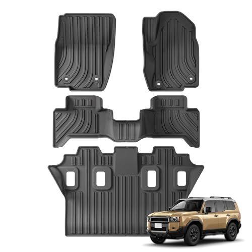 トヨタ ランクル ランドクルーザー250系 7人乗り 適合 フロアマット&セカンドマット&三列目マット Land Cruiser 250 3Dフロアマット 2024年4月?現行 GDJ250W TRJ250W カーマット TPE素材 防水 耐汚れ 滑り止めts