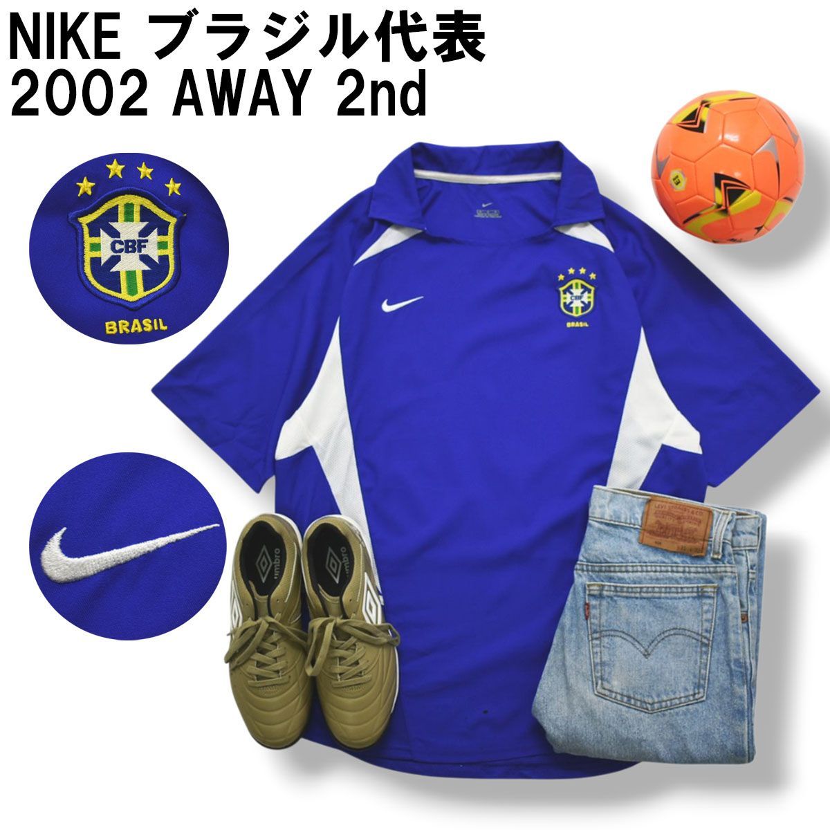 00s 当時 NIKE ブラジル代表 2002 ホーム ユニフォーム タイ製 サッカー・フットサル 【当時物】 00s ヴィンテージ ナイキ NIKE