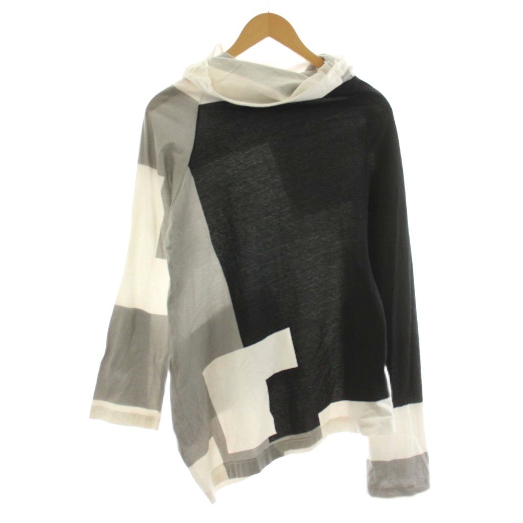 美品✨ ヨウジヤマモト 変形 ドレープ カットソー ロンT アシンメトリー 3 ヨウジヤマモト YOHJI YAMAMOTO カットソー Tシャツ 長袖 変形