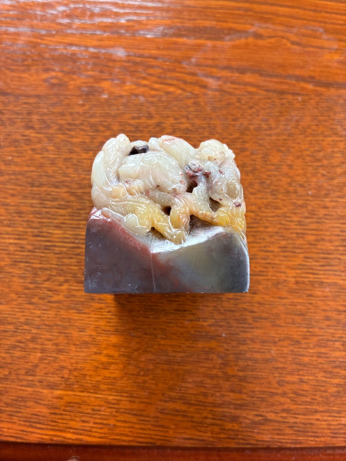中国古美術 寿山石 瑞獣精彫 印材 篆刻 未刻 布箱付 - メルカリ
