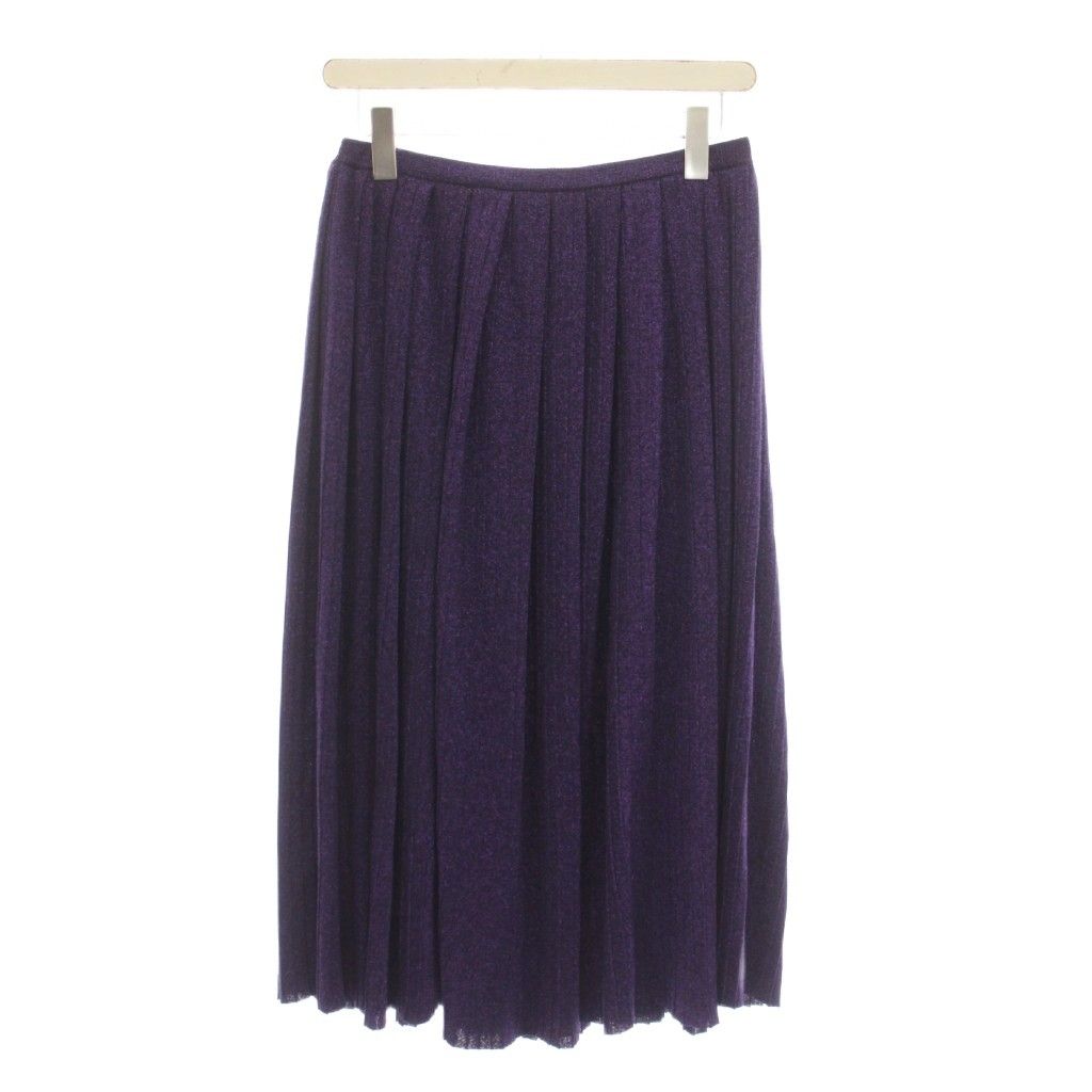 レディース 美品 ドゥロワーDrawer 18G ステレオボーダー ニットスカート