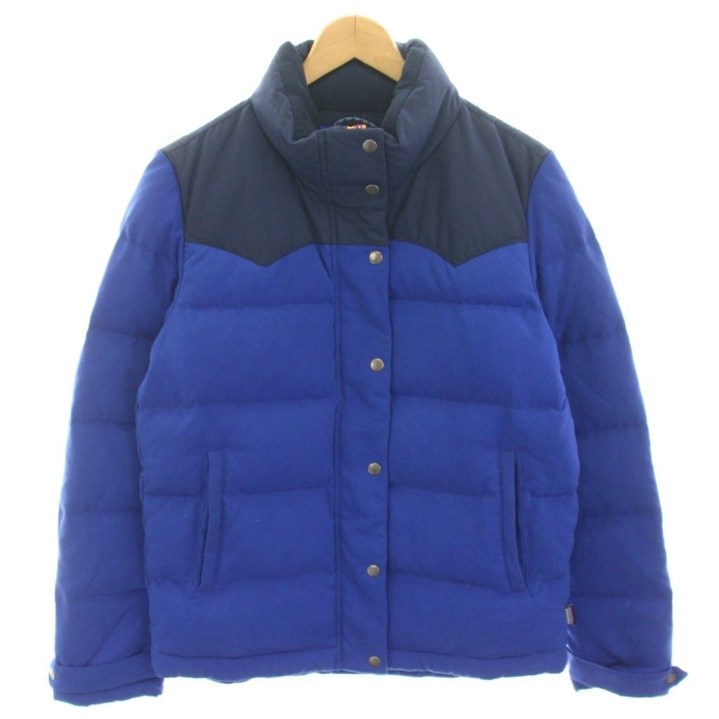 パタゴニア Patagonia ダウンジャケット ジップアップ 裏地総柄 S 青 ブルー 紺 ネイビー 27741 /HN29