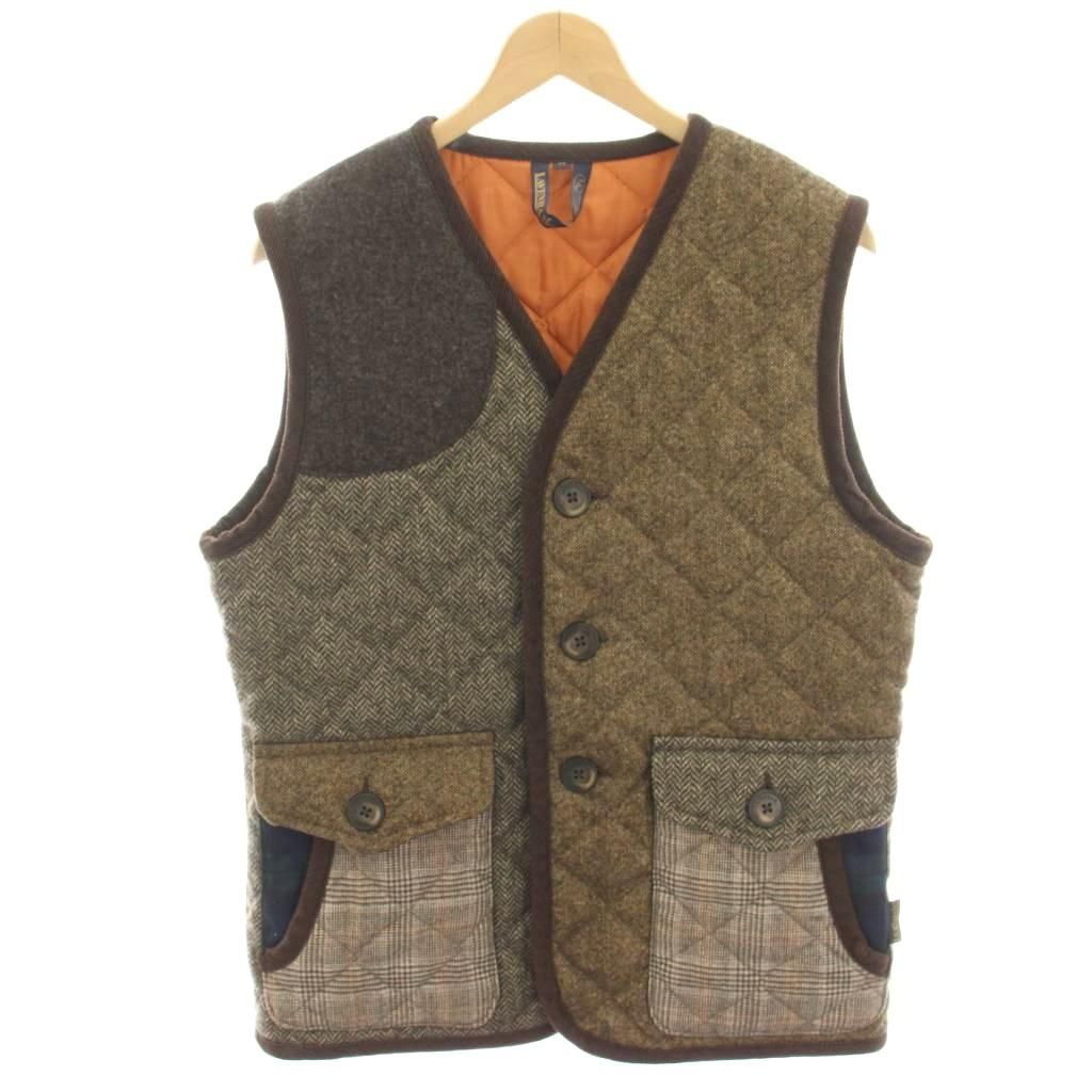 ラベンハム LAVENHAM キルティングベスト 中綿 ウール ヘリンボーン