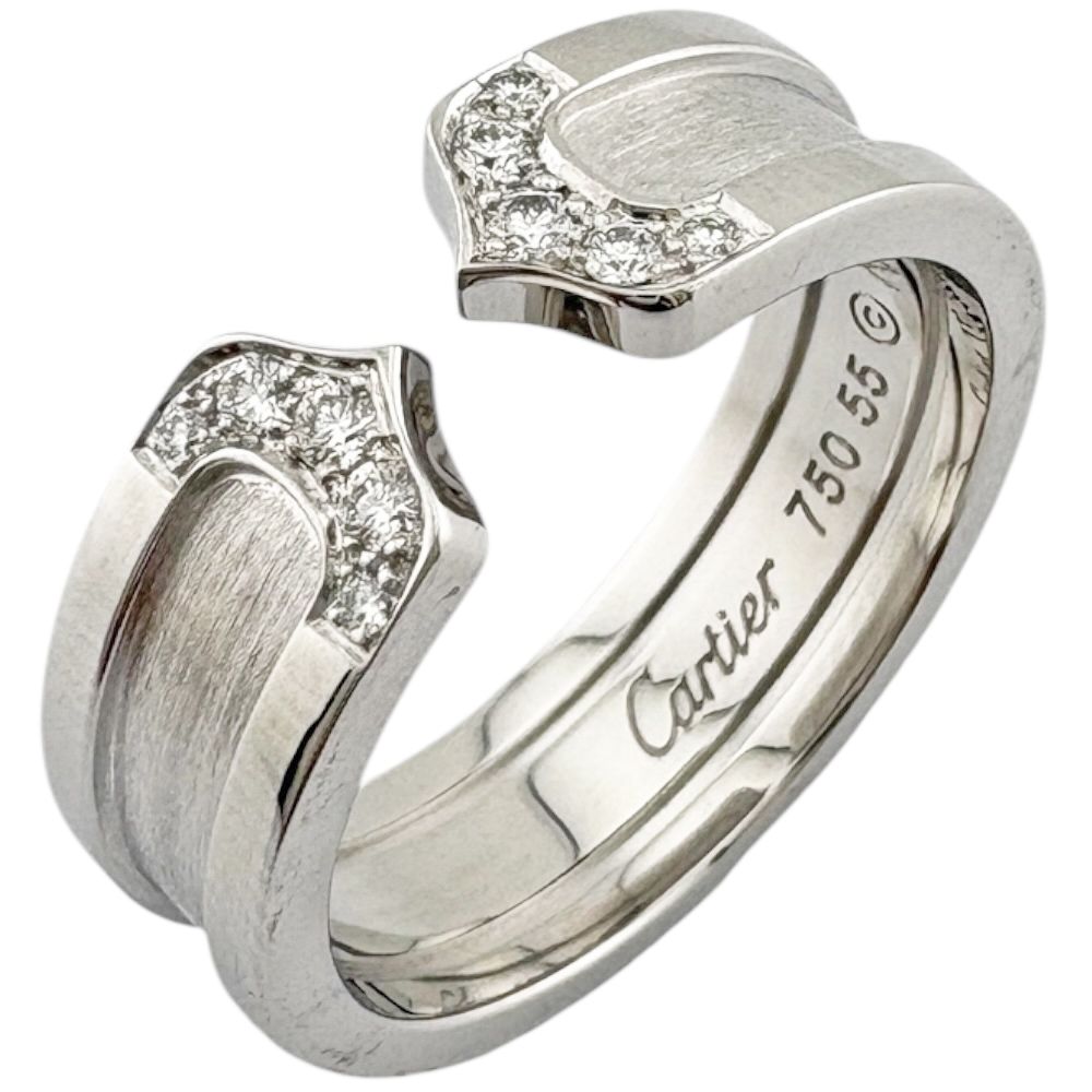 カルティエ C2 リング 指輪 15号 18金 K18ホワイトゴールド ダイヤモンド レディース CARTIER 中古 カルティエ 174,900円