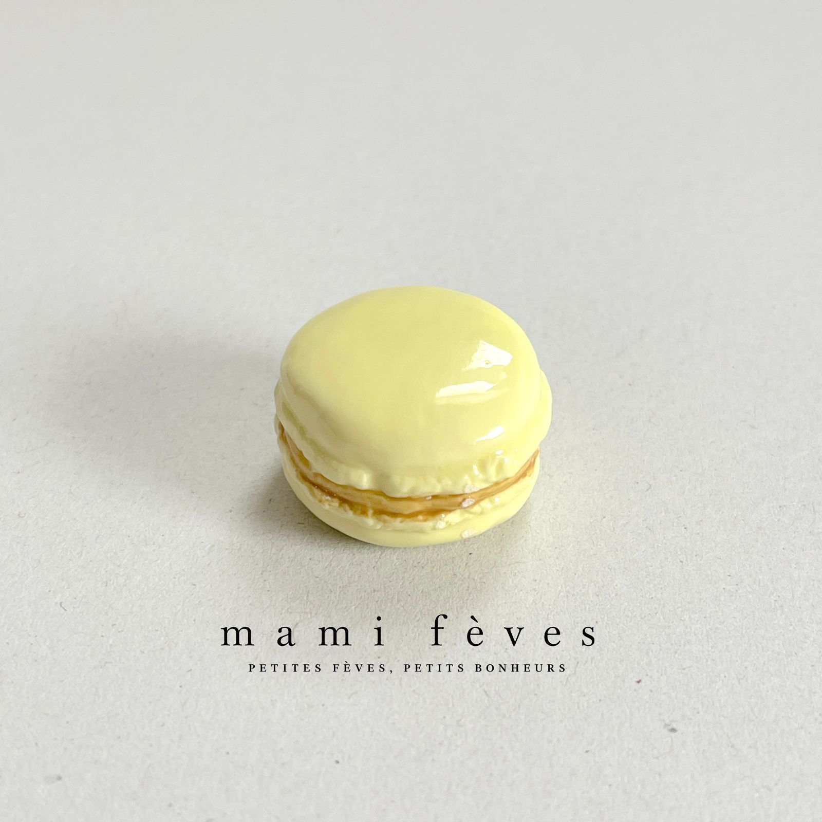フェーヴ マカロン イエロー フランス フェーブ ミニチュア陶器 m-1998