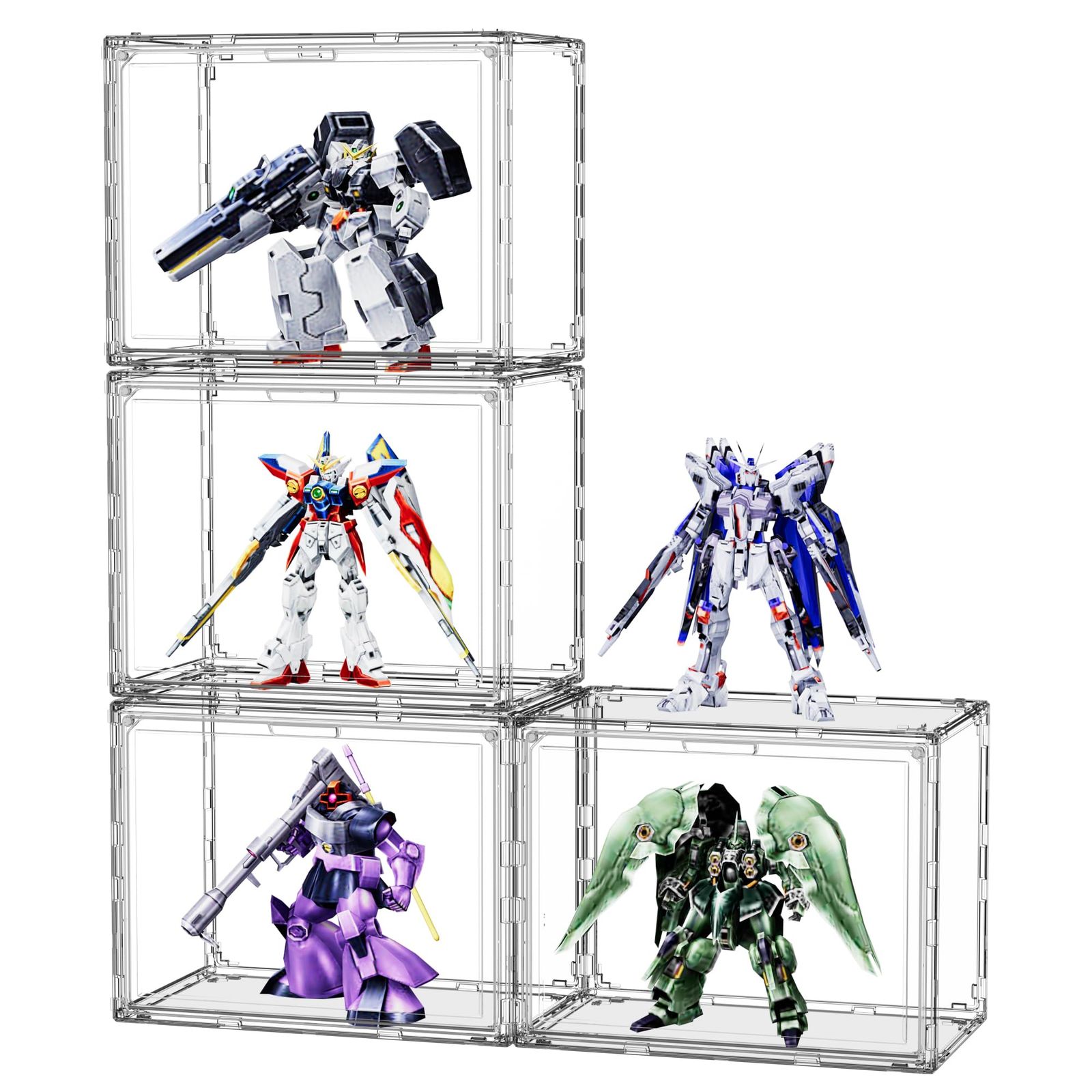 【新品】ホームブリス フィギュアケース UVカット コレクションケース 横縦積み可 透明 ディスプレイケース 幅36×奥22.5×高さ28cm 4個セット