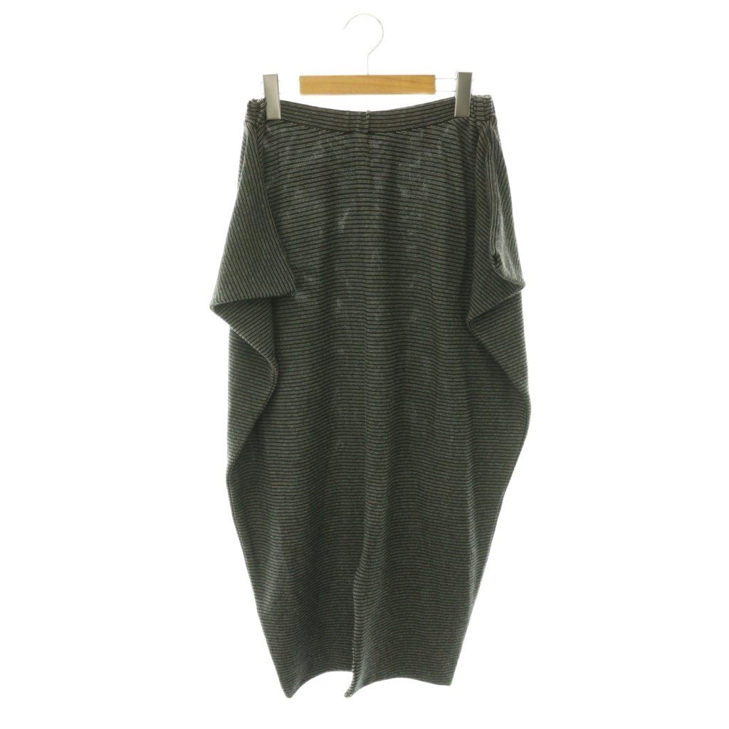 エイポック A・POC イッセイミヤケ 24AW 変形スカート ロング ボーダー 2 ブラック /HK ■OS