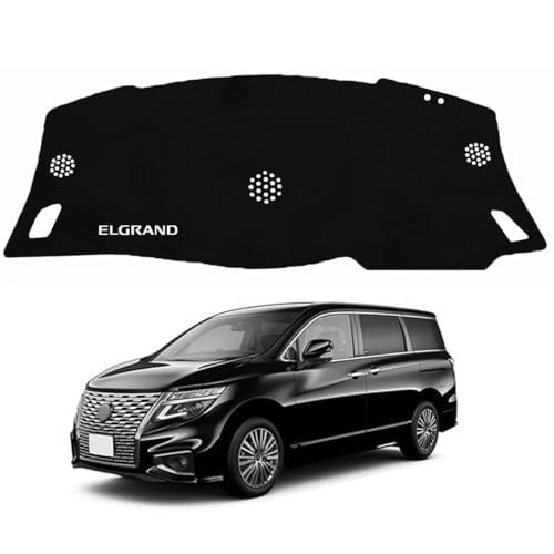 ZdeduoCar ダッシュボードマット 日産 エルグランド E52型・3代目（平成22年8月-現在）専用設計 UVカット 断熱フランネル | ダッシュボードカバー,反射軽減,滑り止め仕様,ダッシュボード 保護マット,簡単取付,インテリア保護,日焼け防止,mt