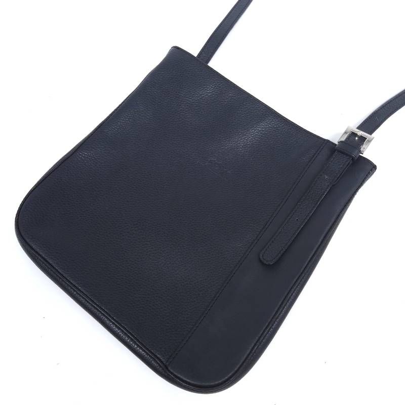Longchamp ロンシャン ショルダーバッグ ブラック 黒 本革 レザー W24 
