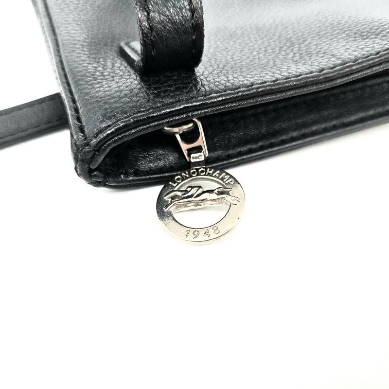 Longchamp ロゴ型押し ショルダーバッグ レザー レディース LONGCHAMP