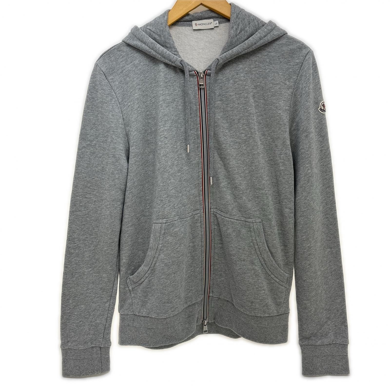 MONCLER モンクレール 衣類 MAGLIA CARDIGAN パーカー 衣料品　その他トップス コットン グレー メンズ【中古】【200】