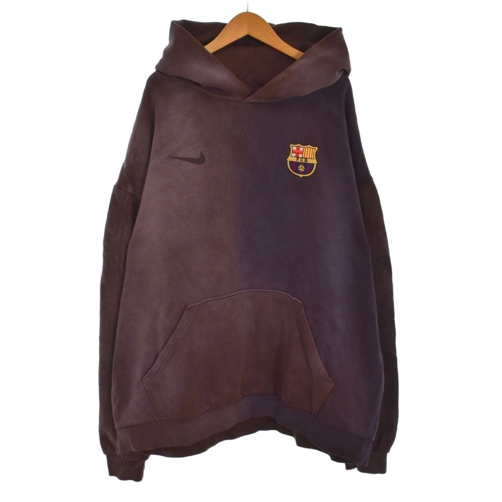 ナイキ NIKE Travis Scott Cactus Jack × FC Barcelona Split-Dye Crest Hoodie パーカー フーディー ロゴ刺繍 ロゴプリント XXL 茶 ブラウン ■GY28 ☆AA★