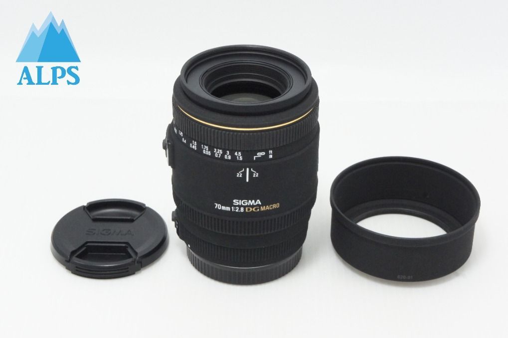 美品 SIGMA シグマ AF MACRO 70mm F2.8 EX DG Canon キヤノン EFマウント フード付 260618ai