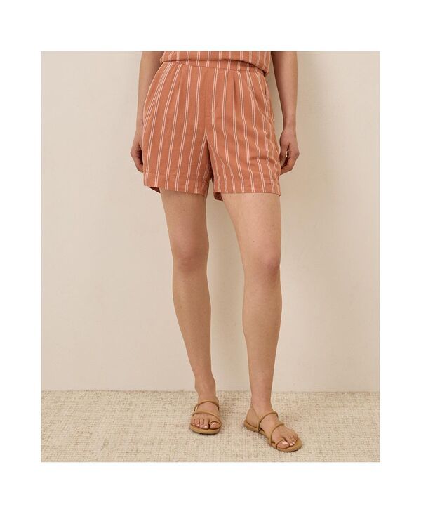 パクト レディース ボトムス ハーフパンツ・ショーツ リネン ハイウエスト Pact Canopy Linen Blend HighWaisted Short Hermosa stripe ストライプ 21,480円
