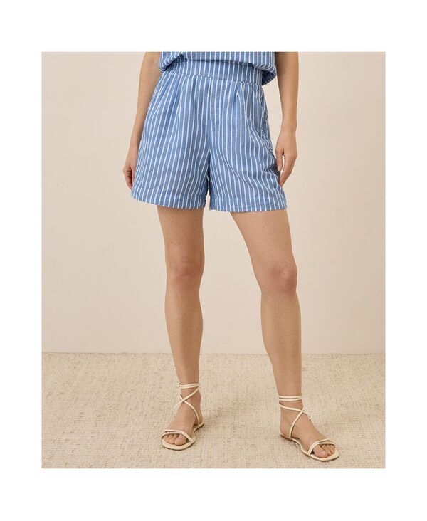 パクト レディース ボトムス ハーフパンツ・ショーツ リネン ハイウエスト Pact Canopy Linen Blend HighWaisted Short Bondi stripe ストライプ 21,480円