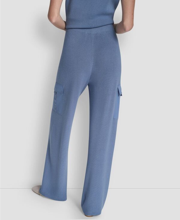 ダナ キャラン ニューヨーク レディース ボトムス カジュアルパンツ カーゴパンツ ニット DKNY Womens Knit StraightLeg Cargo Pants Liberty Sky ダナ キャラン ニューヨーク レディース ボトムス カジュアルパンツ カーゴパンツ ニット DKNY Womens Knit StraightLeg Cargo Pants Liberty Sky