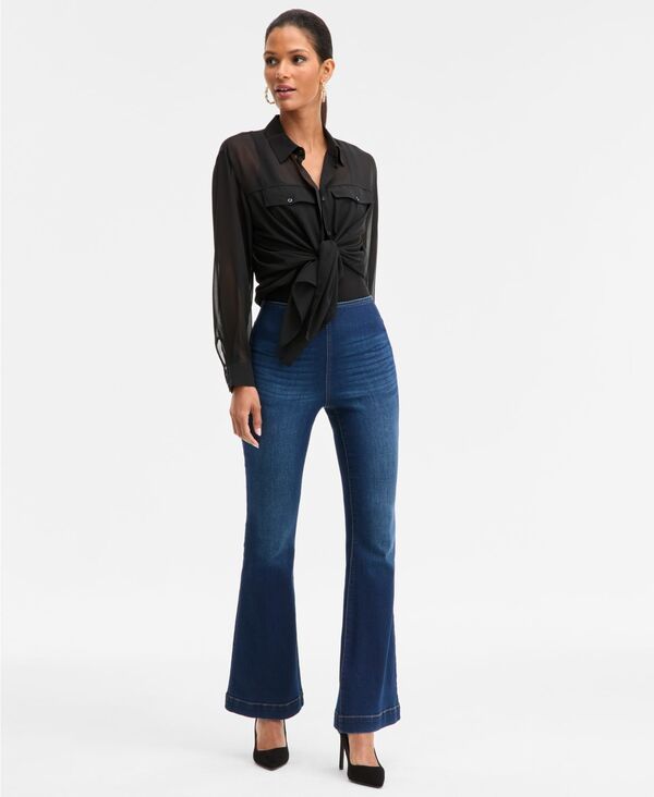 アイエヌシー インターナショナル コンセプト レディース ボトムス デニムパンツ ジーンズ INC International Concepts Womens HighRise PullOn Flar