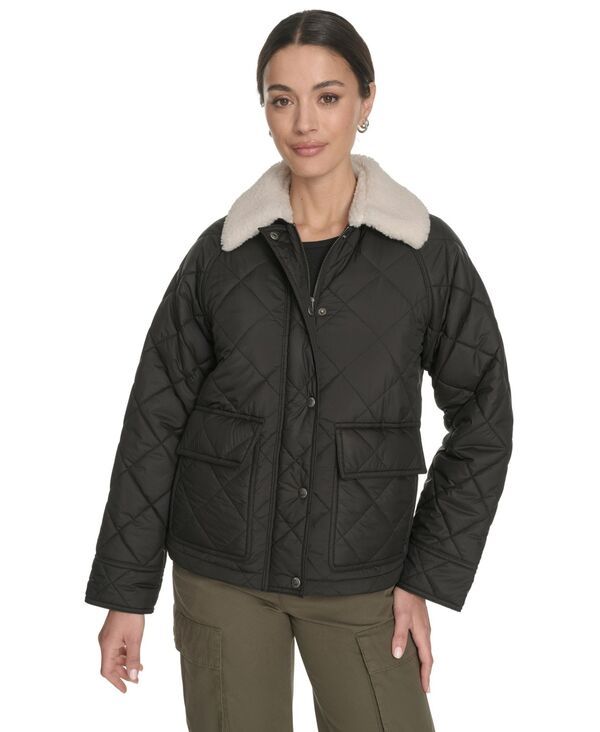 リーバイス レディース アウター パーカー・スウェット キルティング ジャケット Levis Womens Regular Diamond Quilted Jacket Black ブラック