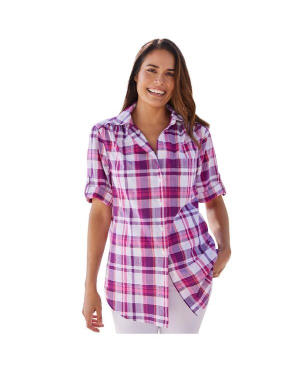 ウーマン ウィズイン レディース トップス シャツ ボタンダウン プラスサイズ 半袖 ダウン Woman Within Plusize Within ShortSleeve Button Down S 9,571円