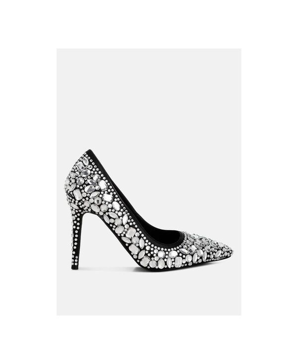 ロンドンラグ レディース シューズ パンプス London Rag Iceout Diamante Rhinestone Embellishments Pumps Black ブラック