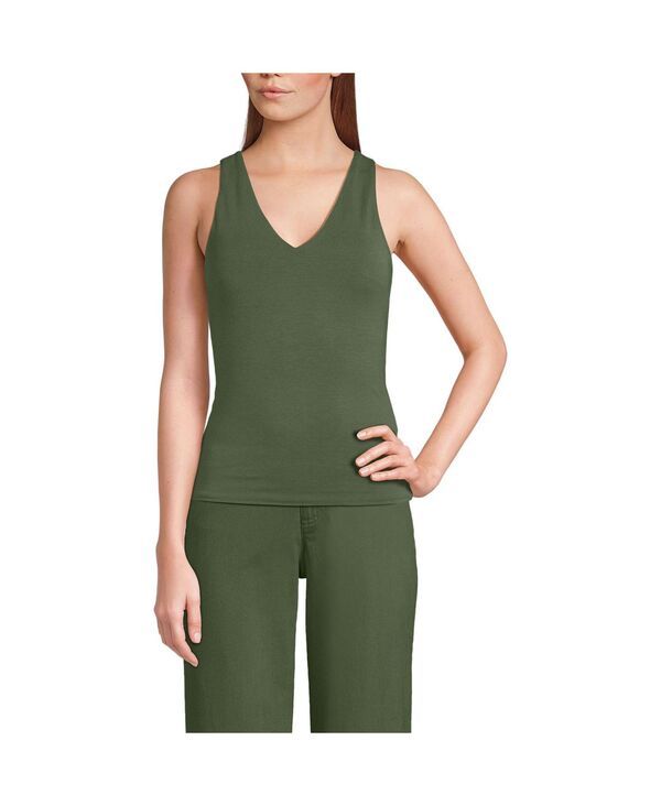 ランズエンド レディース トップス シャツ Lands End Womens Slender Tank Top Estate green グリーン