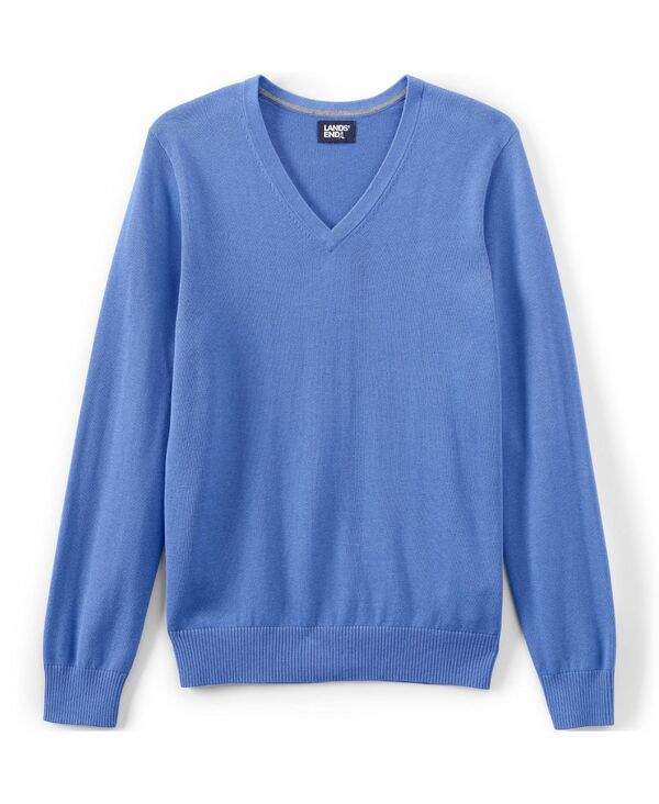 ランズエンド メンズ アウター ニット・セーター Vネック セーター コットン Lands End Mens Unisex Cotton Modal Vneck Pullover Sweater Tr