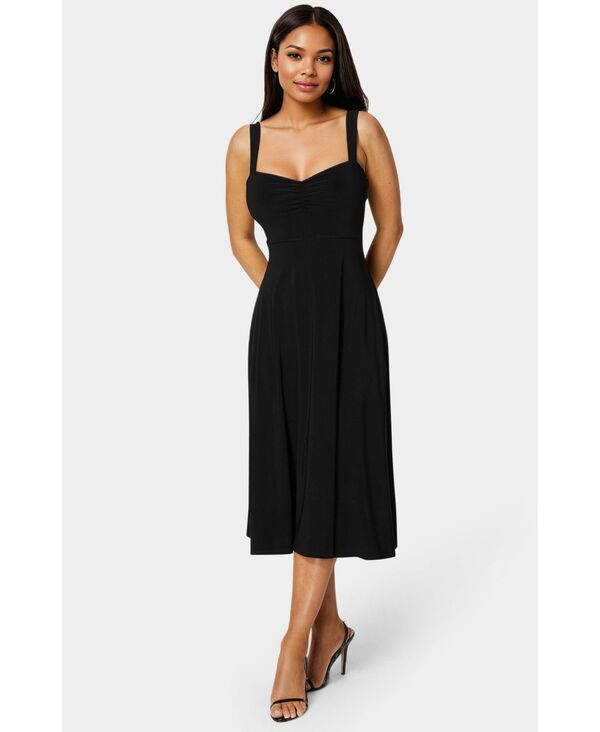 ベベ レディース トップス ワンピース ミディワンピース ミディ Bebe Womens Sweetheart Fit and Flare Midi Dress Black ブラック