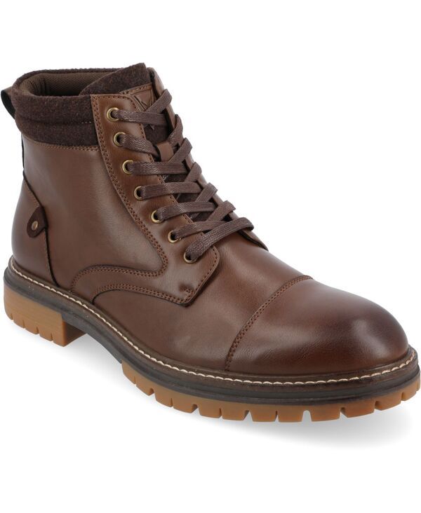 バンス メンズ シューズ ブーツ・レインブーツ アンクル キャップ ブーツ レース Vance Co Mens Fegan Tru Comfort Foam Cap Toe LaceUp Ankle