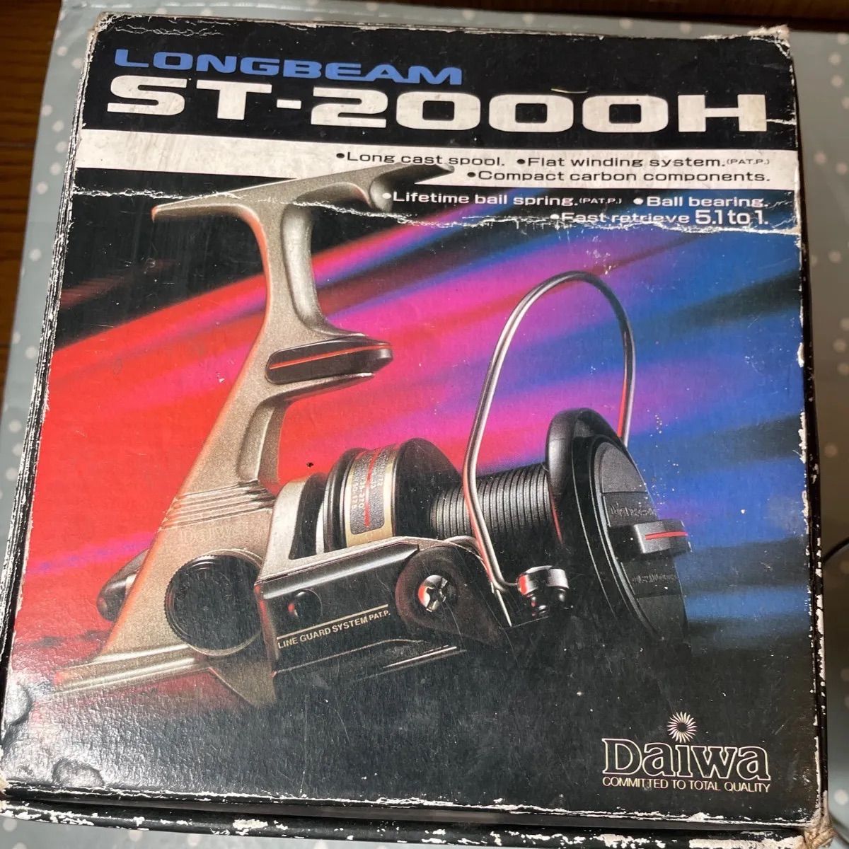 当時物 箱説付】ダイワ ロングビーム ST-2000H スピニングリール 遠投