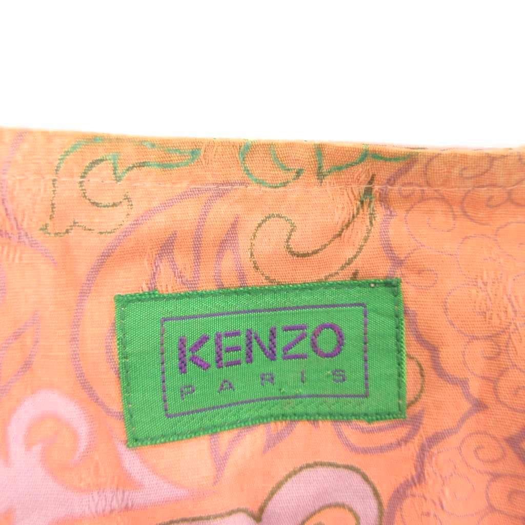 ケンゾー KENZO 美品 ラップカットソー M ピンク 花柄 Vネック 七分袖
