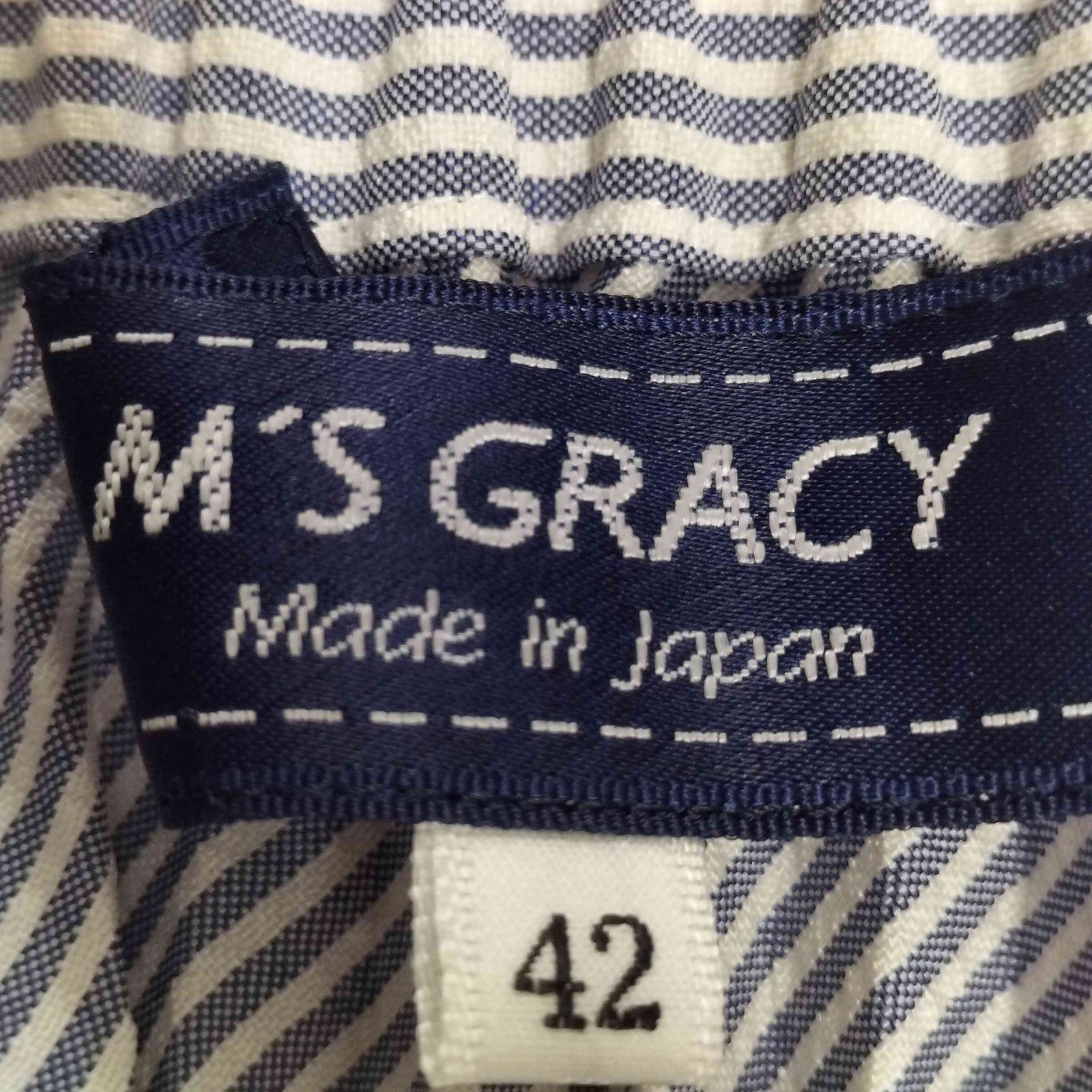 エムズグレイシー Ms GRACY シアサッカー ストライプ プリーツ