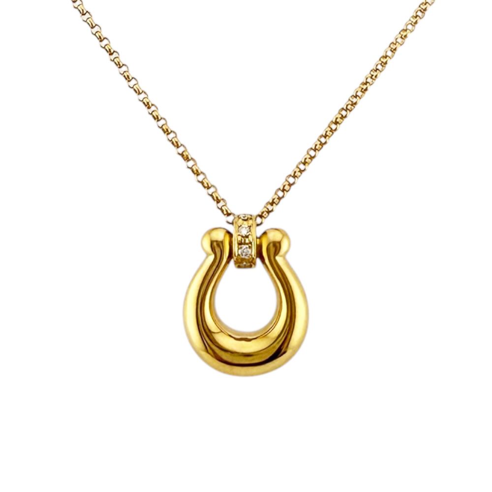 ミキモト ネックレス 18金 K18イエローゴールド ダイヤモンド レディース MIKIMOTO 中古 ミキモト
