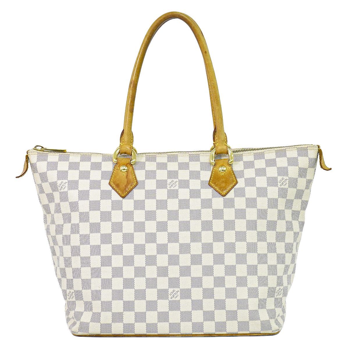 本物 ルイヴィトン LOUIS VUITTON LV サレヤ MM ダミエ アズール ショルダーバッグ トートバッグ ホワイト N51185 Saleya ビトン バッグ 中古・