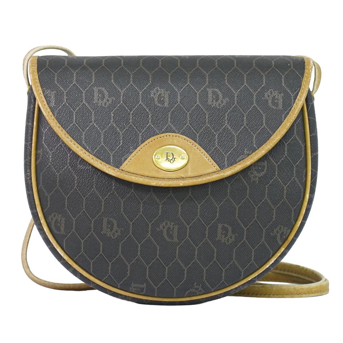 本物 クリスチャン ディオール Christian Dior ハニカム柄 ショルダー