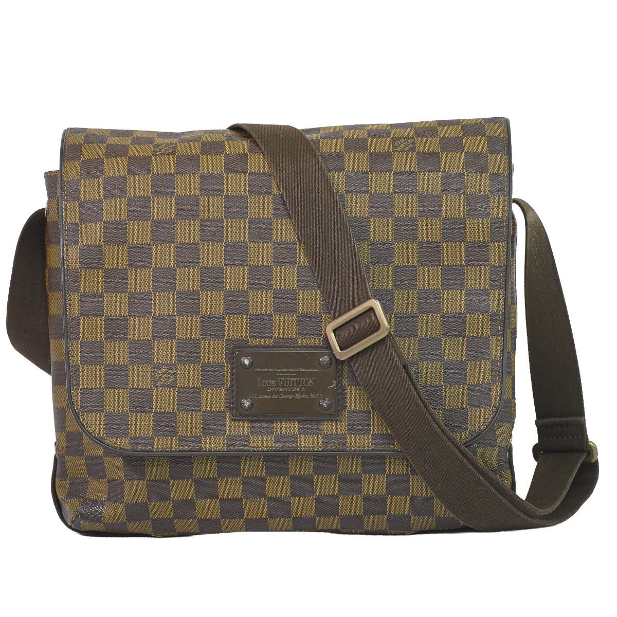 本物 ルイヴィトン LOUIS VUITTON LV ブルックリン MM ダミエ エベヌ ショルダーバッグ メッセンジャーバッグ ブラウン N51211 ビトン バッグ 中古・