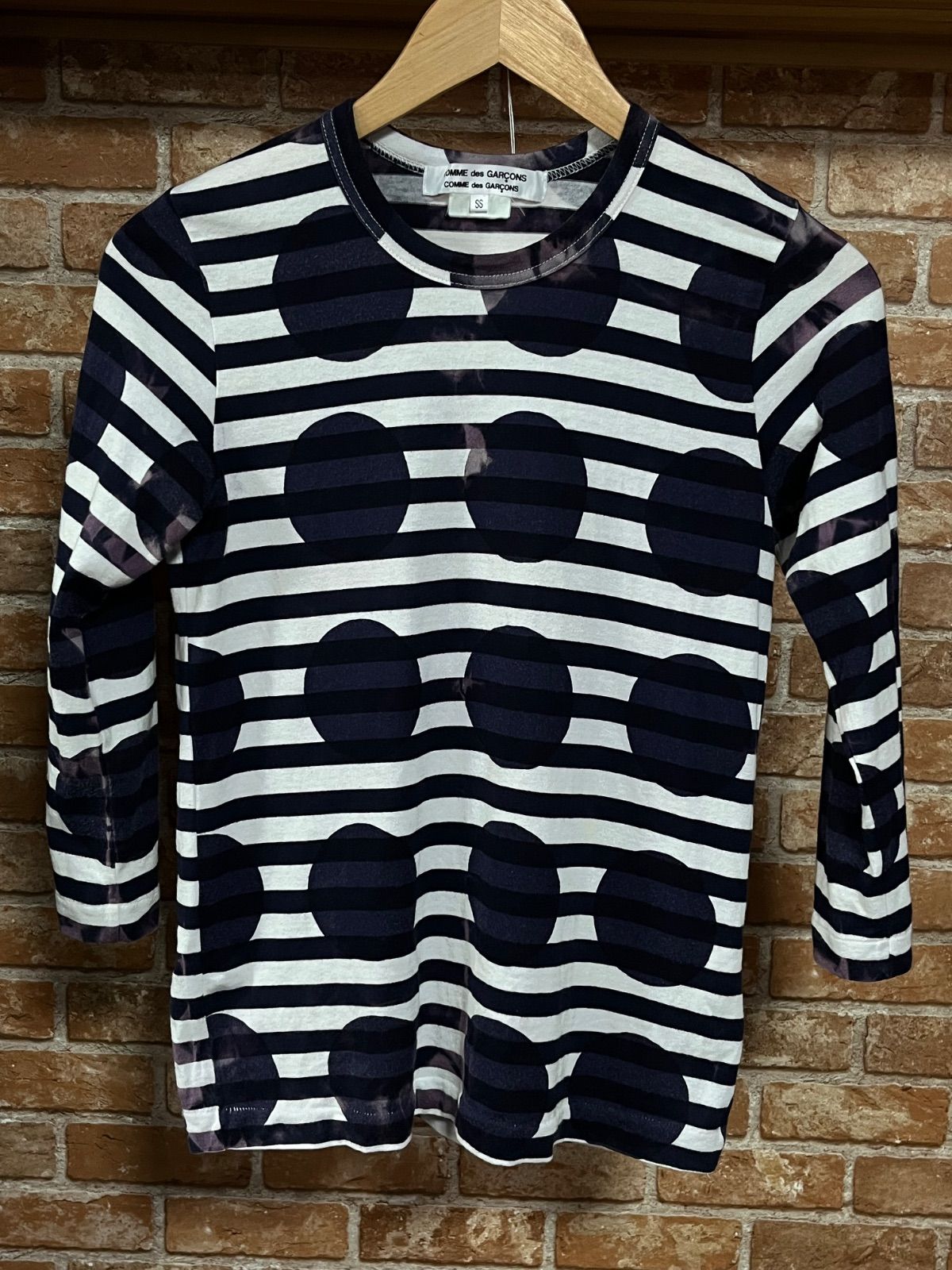 COMME des GARCONS コム デ ギャルソン 長袖Tシャツ ボーダー ドット
