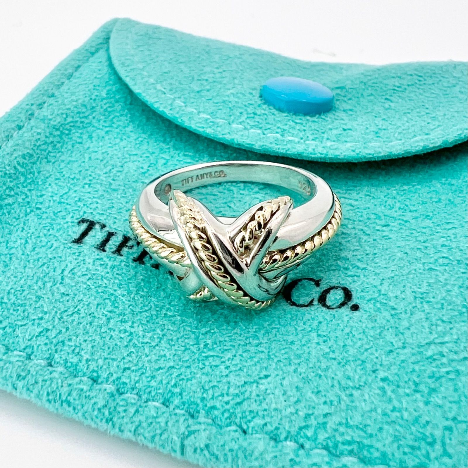 Tiffany&Co. 11号 グルーブド シグネチャー リング SV925 極美品 ティファニー シグネチャー リング 9 ~ 9.5号 コンビ