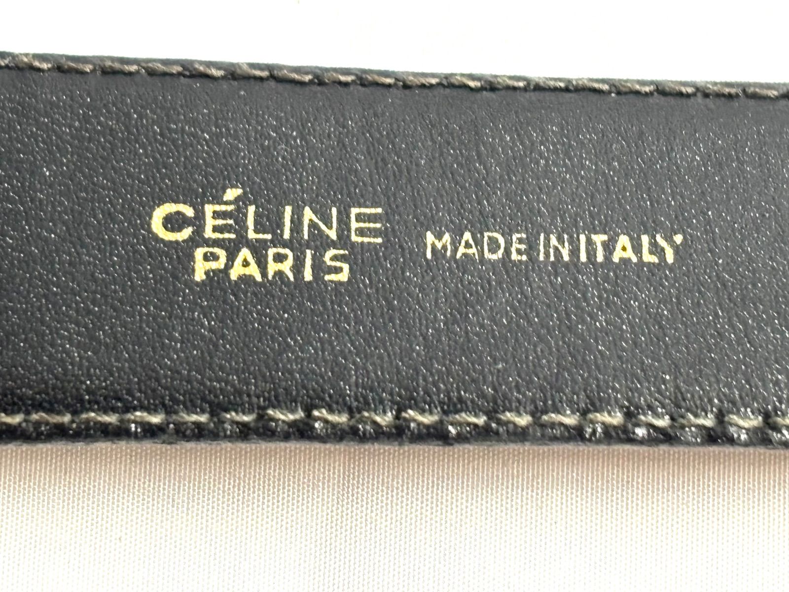 CELINE セリーヌ ベルト ブラックゴールド トリオンフレザーベルト