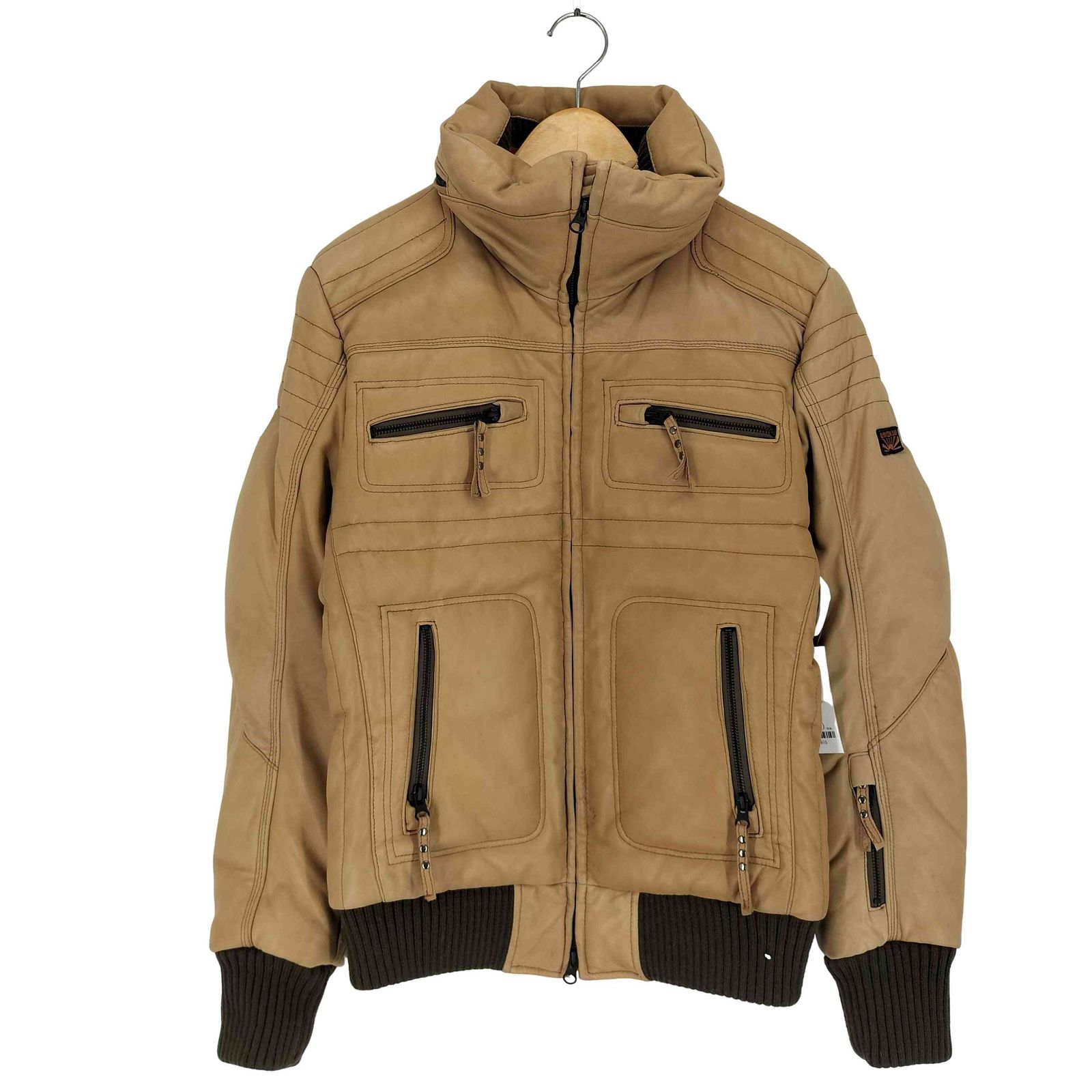 ユーズドフルギ USED古着 UNION JAP レザーダウンジャケット メンズ JPN：M