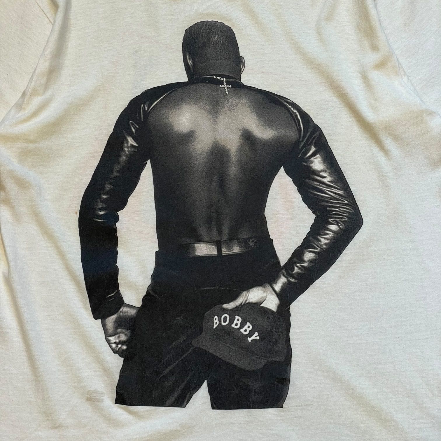 90s BOBBY BROWN “BOBBY” S/S Tee 白 L ボビーブラウン R&B Tシャツ