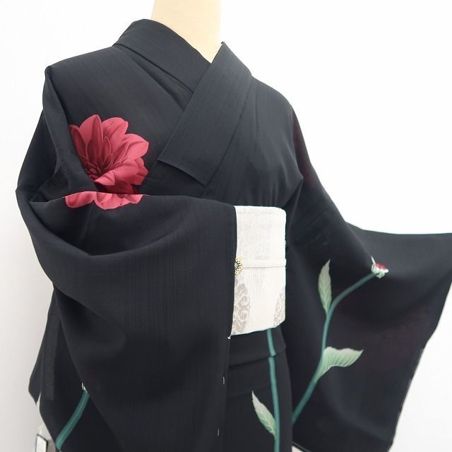 新品・浴衣】撫松庵 セオアルファ ダリア 洗える夏着物 仕付け糸付 付