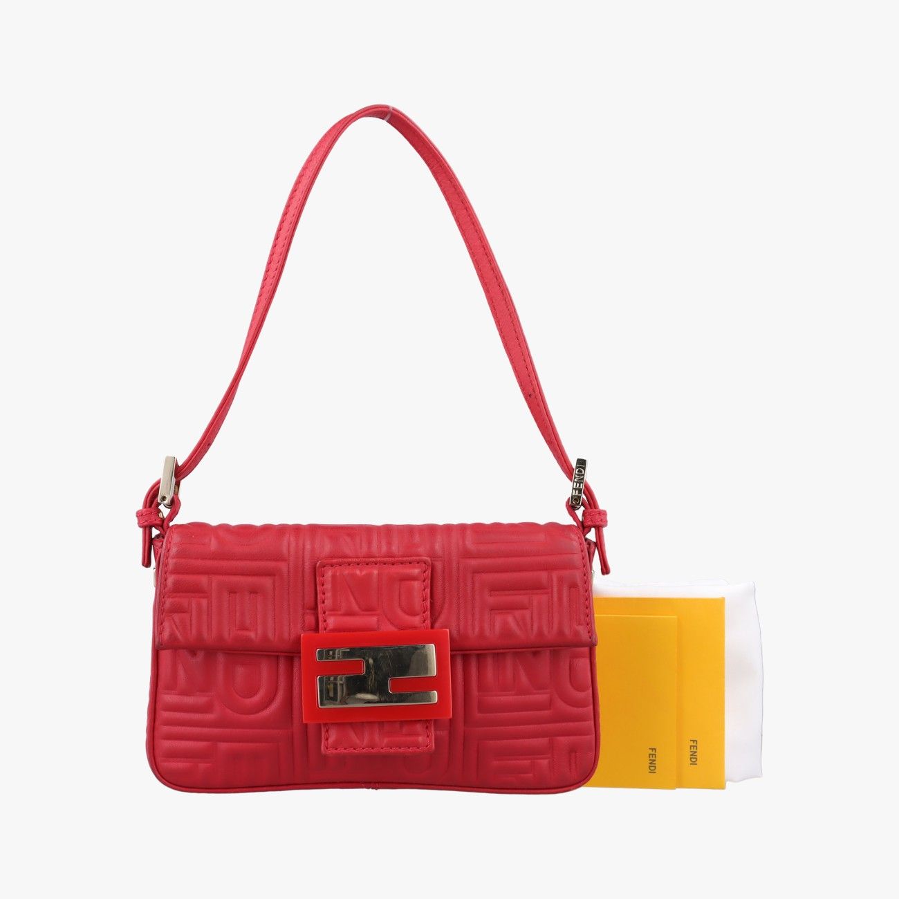 ヴィンテージ FENDI フェンディマンマバケット レザー 赤 フェンディFendiマンマバケット レッド レザー 8BK060 2415-8BK060-YME