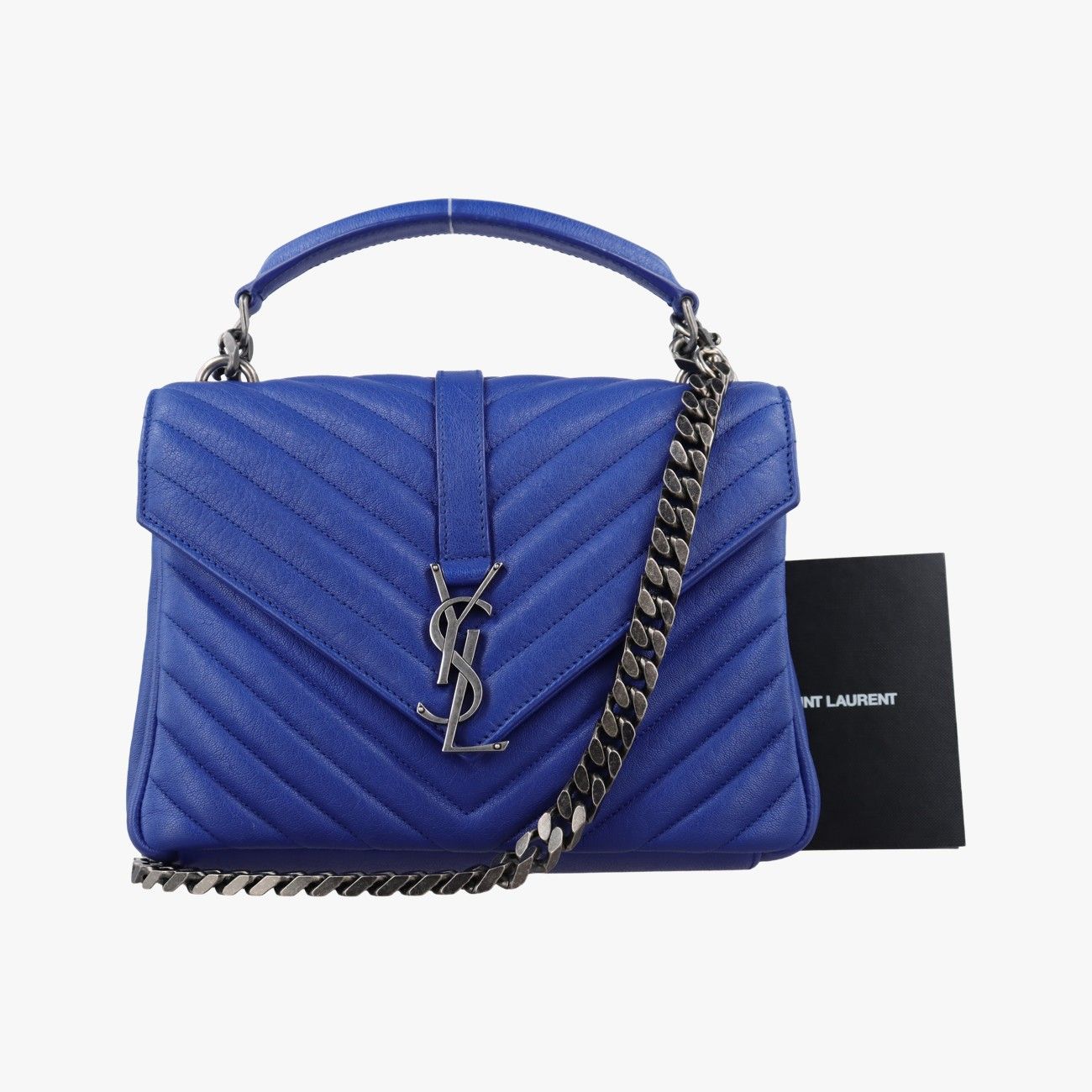 イヴサンローランYves Saint Laurentカレッジ ブルー レザー 428056 ALM.428056.0717