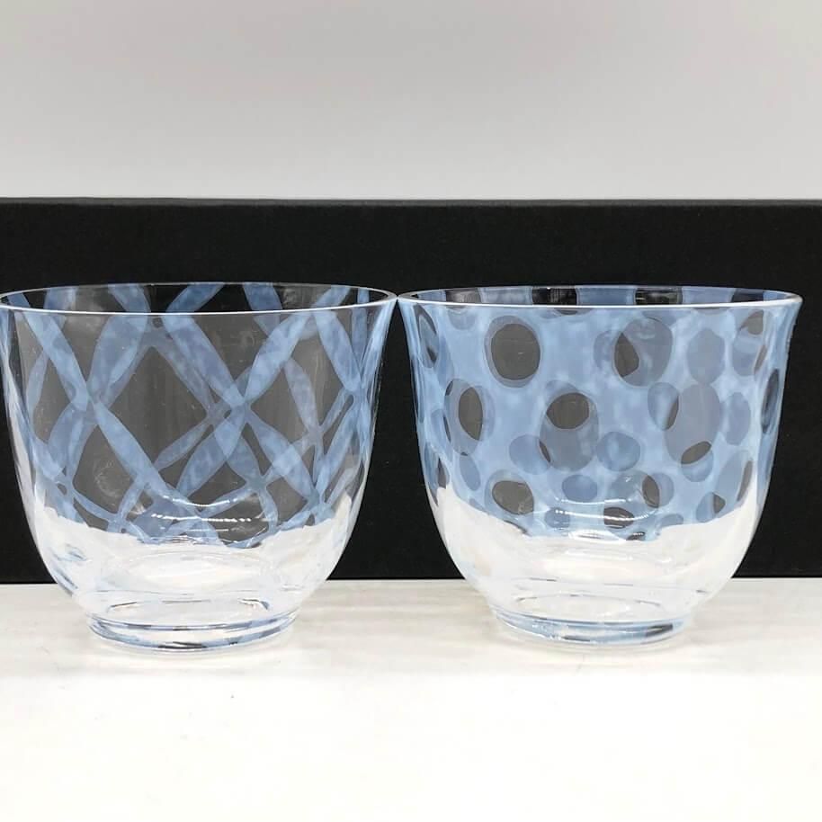 ss8857 【中古】 廣田硝子 大正浪漫硝子 冷茶グラス揃 5客セット 絵 