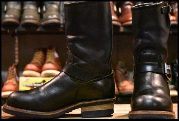 【6D 良品 PT91プリント 95年】レッドウィング 2268 エンジニア ブラッククローム スチールトゥ ブーツ redwing HOPESMORE【GF385】