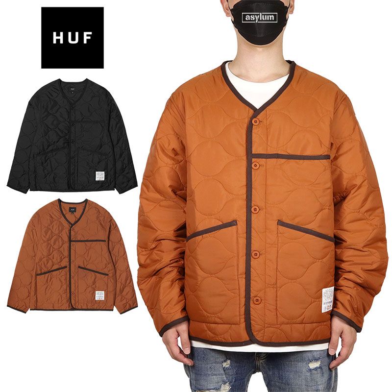 HUF ジャケット ハフ アウター キルティングジャケット ライトアウター メンズ レディース ブランド 大きいサイズ おしゃれ おすすめ 人気 スケボー スケーター ストリート huf24aw018 ブラック M L XL