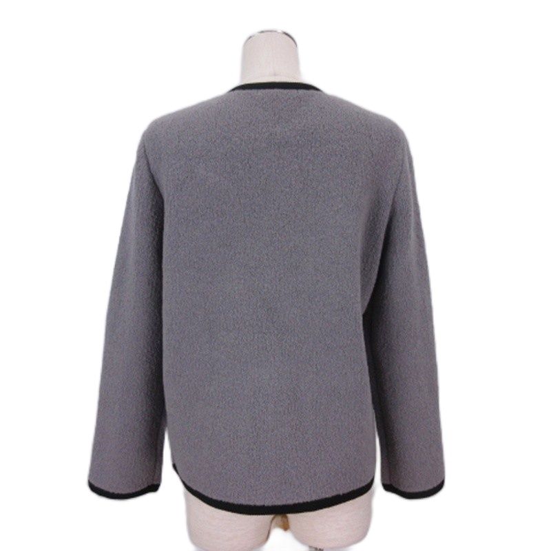 アナイ ANAYI 25AW ニット ジャケット ノーカラー グレー 38 - メルカリ
